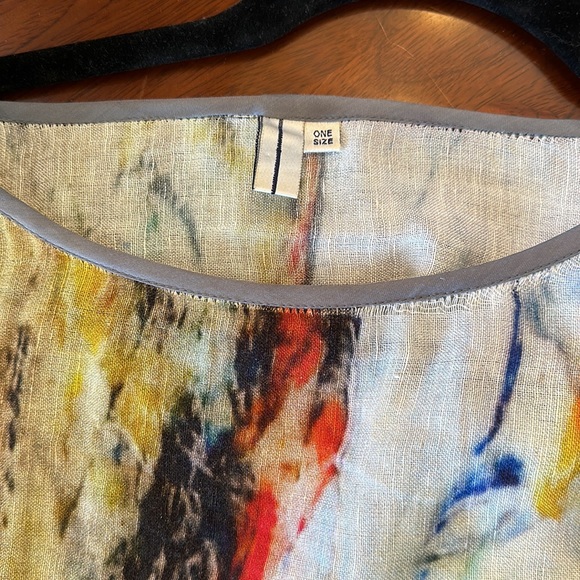 Multi Color Linen Tunic - Picture 5 of 6